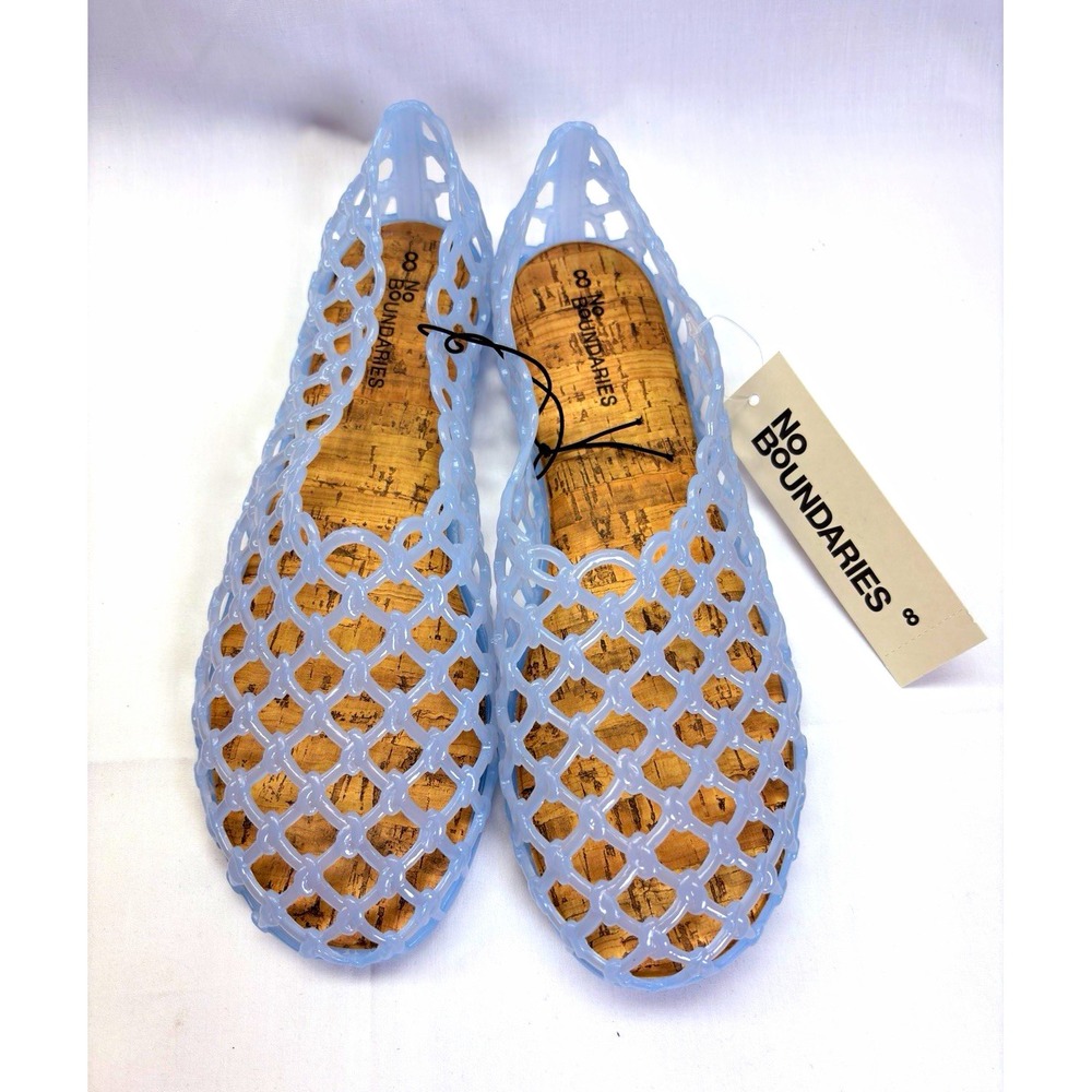 No Boundaries Women's Blue Cut-Out Slip-On Ballet Flats Round Toe US 8 SR-568